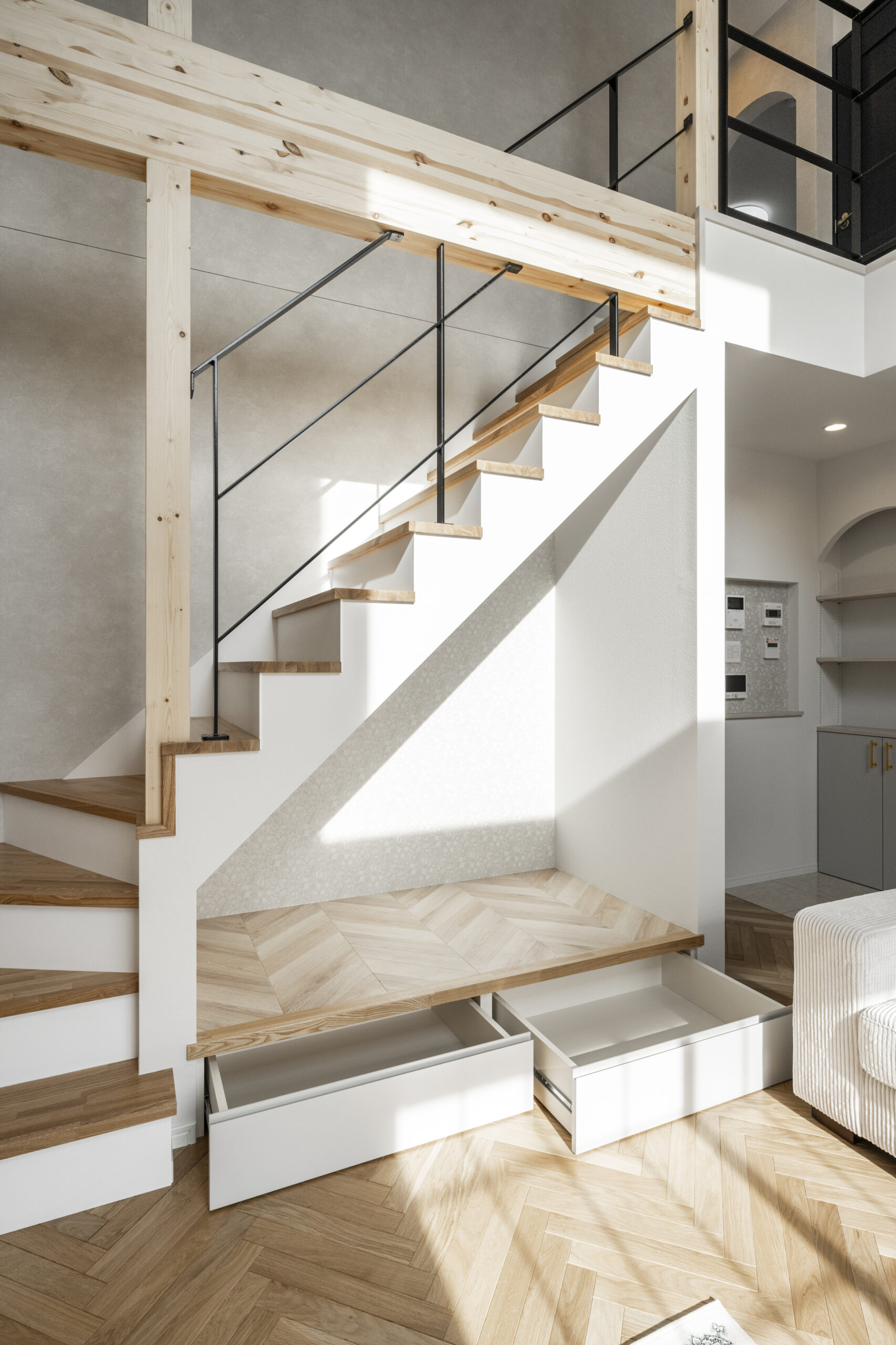 回遊導線のある欧米テイストのお家